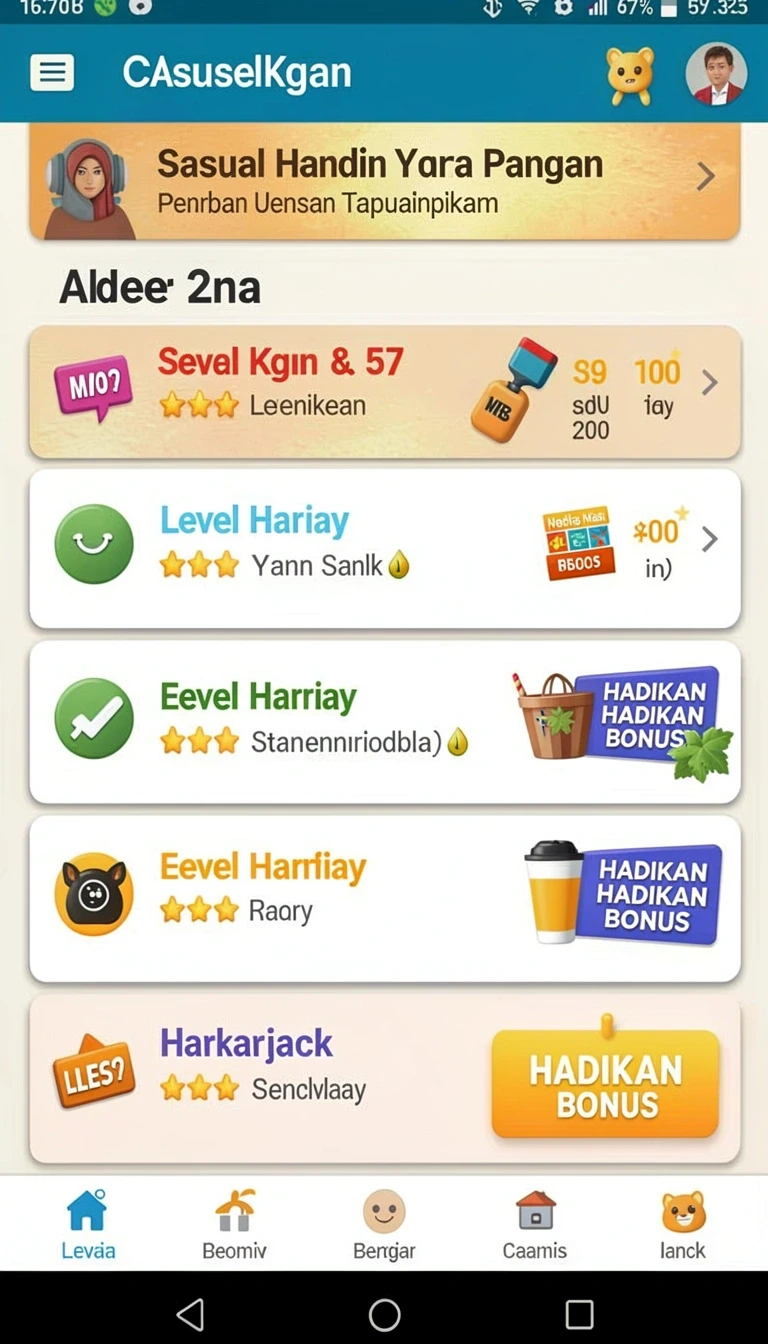 Daftar aplikasi dengan versi, ukuran, kategori, dan rating yang tersusun dalam satu tampilan.